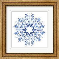 Framed 'Indigo Hanukkah II' border=