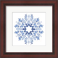 Framed 'Indigo Hanukkah II' border=