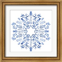 Framed 'Indigo Hanukkah III' border=