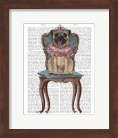 Framed Pug Princess on Chair