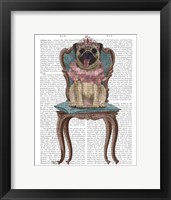 Framed Pug Princess on Chair