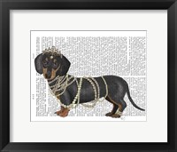 Framed Dachshund and Pearls