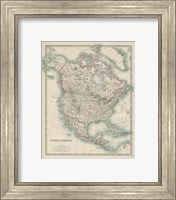 Framed 'Map of North America' border=