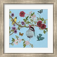 Framed 'Bird Song Chinoiserie II' border=