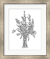 Framed 'Black & White Bouquet IV' border=