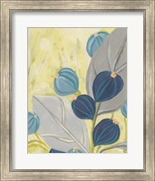 Framed 'Navy & Citron Floral I' border=