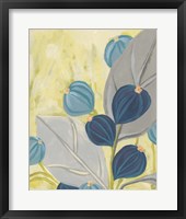 Navy & Citron Floral I Framed Print