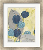 Framed 'Navy & Citron Floral II' border=