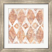 Framed 'Red Earth Textile VI' border=