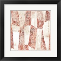 Framed 'Red Earth Textile VII' border=