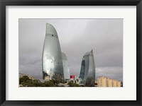 Framed Azerbaijan, Baku The Flame Towers Of Baku