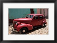 Framed Central America, Cuba, Trinidad Classic American Car In Trinidad