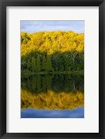 Framed Canada, Quebec, Lake Long Pond Sunset Reflection