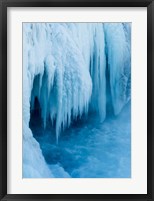 Framed Godafoss Waterfall Of Iceland During Winter