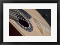 Framed Portugal, Coimbra Fado Musician's Portuguese Guitar Head, Sound Box, Pegs And Strings