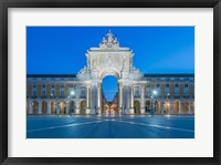 Framed Portugal, Lisbon, Baixa, August Street Arch At Dawn