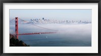 Framed San Francisco Golden Gate Bridge Disappearing Into Fog