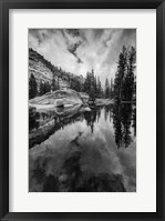 Framed Reflective Lake At Yosemite NP (BW)