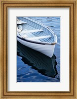 Framed Dinghy Moored At Dock, Rockport, Maine