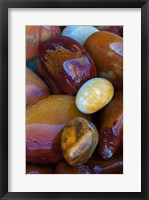 Framed Wet Mineral Coated Beach Rocks, Lake Superior, Michigan