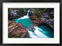 Framed St Mary Falls, Glacier National Park, Montana