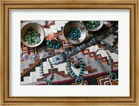 Framed Display Of Turquoise Accessories, Santa Fe, New Mexico