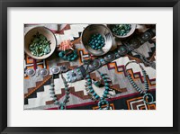 Framed Display Of Turquoise Accessories, Santa Fe, New Mexico