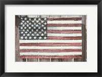 Framed Worn Wooden American Flag, Fire Island, New York