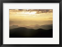 Framed Sunset Mountains Along Blue Ridge Parkway, North Carolina