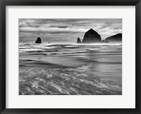 Framed Cannon Beach, Oregon (BW)