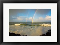 Framed Double Rainbow Over Depoe Bay, Oregon