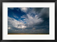 Framed Massive Summer Cloud Formations Over Wheat Fields