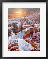 Framed Sunrise Point After Fresh Snowfall At Bryce Canyon National Park