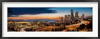Framed Sweeping Sunset View Over Downtown Seattle