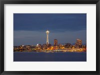 Framed Seattle Skyline At Dusk