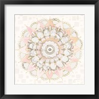 Framed Modern Mandala Square Champagne