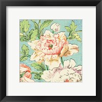 Framed 'Cottage Roses VI Bright' border=