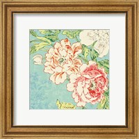 Framed 'Cottage Roses V Bright' border=