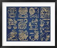 Framed Whats Your Sign Blue Gold