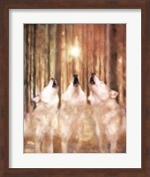 Framed Three Wolf Howl