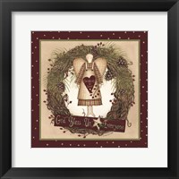 Framed Folk Angel Christmas Wreath