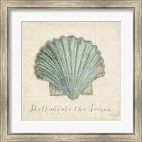 Framed 'Beach Treasures I Christmas' border=