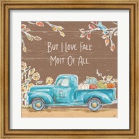 Framed 'Fall Market IV on Walnut' border=