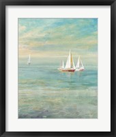 Framed Sunrise Sailboats II Nautical