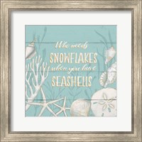 Framed 'Tranquil Morning II Snowflakes' border=