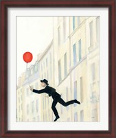 Framed 'Aloft In Paris III' border=