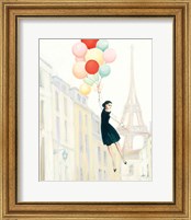 Framed 'Aloft In Paris II' border=