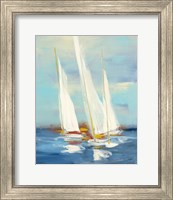 Framed 'Summer Regatta III Red Yellow' border=