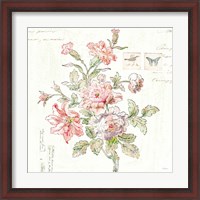 Framed 'Cottage Roses III' border=