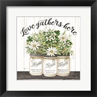 Framed White Jars - Love Gathers Here